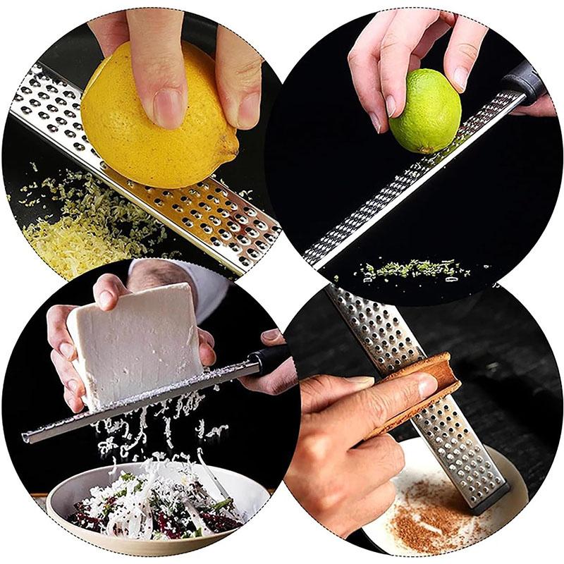 Kitchen Grater, Sharp Stainless Steel, Multi-functional, Cheese, Lemon, Vegetables, Chocolate, Non-slip Grip, Modern Design