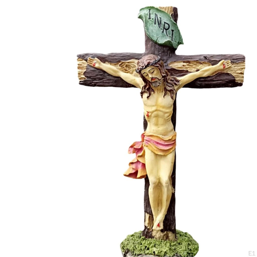 Crucifijo de Jesús Cruces Figura Cruz de Pared Estatua de Escritorio Regalo Religioso Rezando