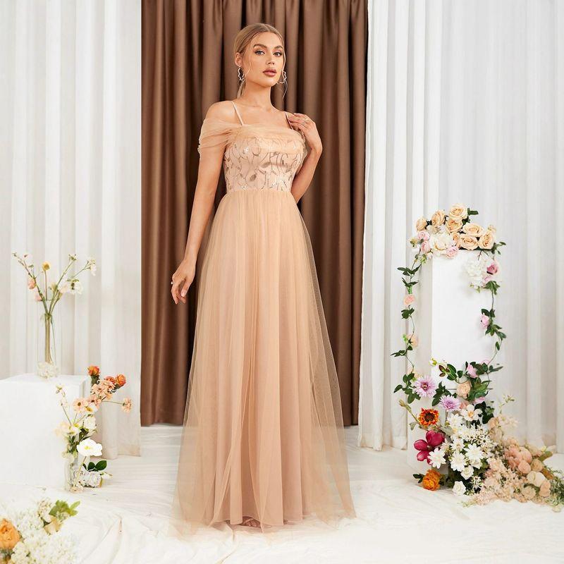 Long sleeve V-neck Sexy Long Sequined Banquet Wedding Wedding Birthday Evening dress Bridesmaid Dress Party Dress