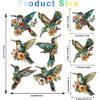 12pcs Window Decals to Prevent Bird Strikes, Anti Collision Window Clings, Rainbow Reflection Window Sticker, Hummingbird Style Sun Catcher Stickers