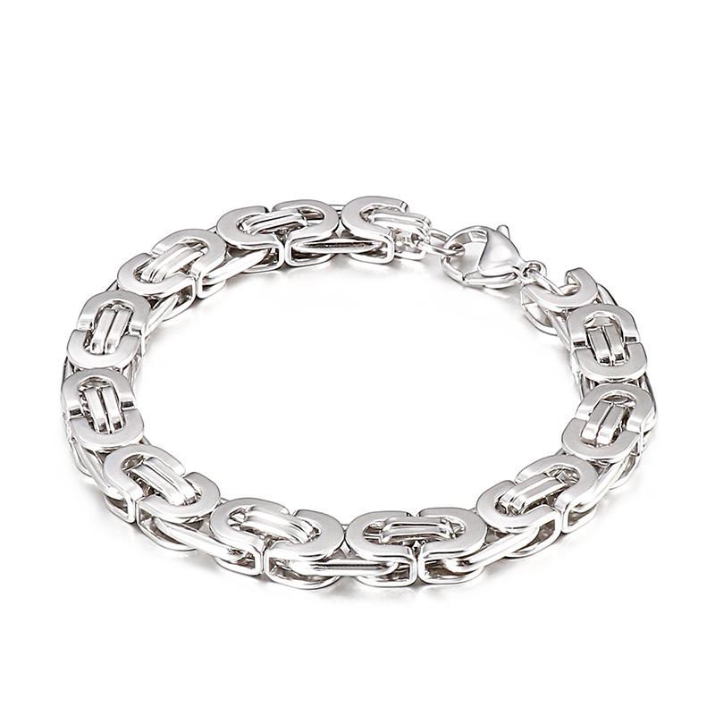 6/8/10mm Wide Hip Hop Punk Chain Bracelet for Men Women Stainless Steel Imperial Chain Accessory Chunky Heavy Link Jewelry