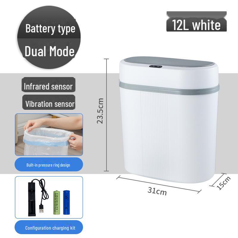 

Индукционное умное мусорное ведро для ванной комнаты с бесконтактным автоматическим распознаванием и зарядкой в двух режимах 27*15*30cm