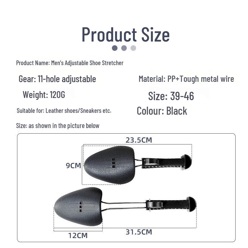 Durable Adjustable Shoe Stretcher for Men's Sizes 39-46: Thickened Anti-Crease Design for Leather Shoes and Sneakers