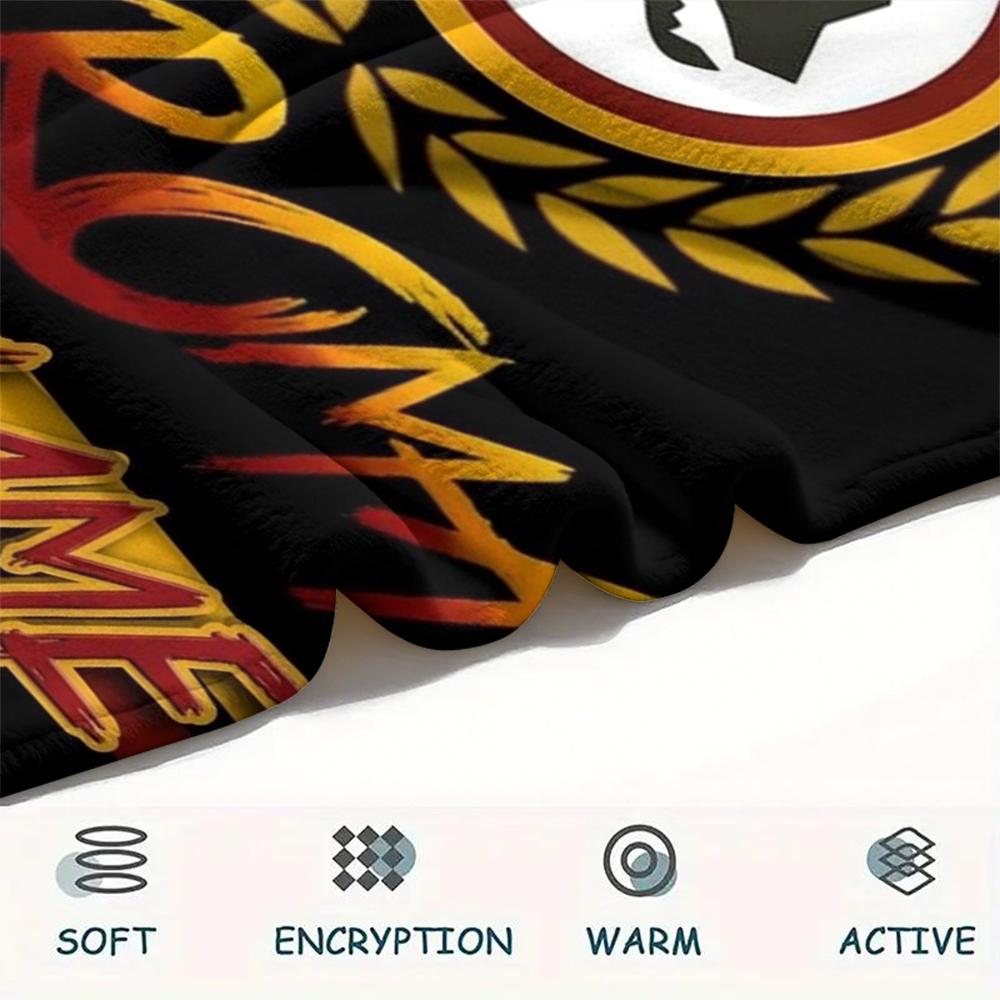 1PC Custom Name AS Roma Patterned Flannel Blanket Suitable For All Seasons for Home Decor Warmth and Comfort Gifts Holiday Present
