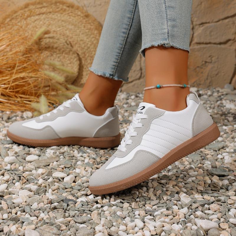 Fashion Women Flat Sneakers Spring and Autumn Fashion Mixed Colors Lace-Up Sport Shoes Comfortable Non Slip Casual Shoes Trainers Female