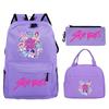 Demon Hunters Printed Children's Backpack Three-piece Campus Fashion Primary and Secondary School Students Large Capacity School Bag
