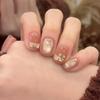 Yuanxi Light Luxury Rhinestone Nude Cat Eye White Nail Stickers