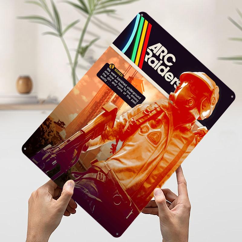 Arc Raiders Game Character Tinplate Poster Customized Wall Art Vintage Retro Metal Signs for Modern Home Decoration Luxury Decor