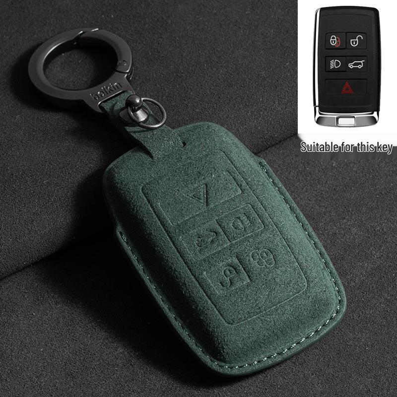 Compatible 3D Suede Key Cover for Land Rover, Range Rover Discovery, Sport 2, and Autobiography 4th/5th Gen Models.