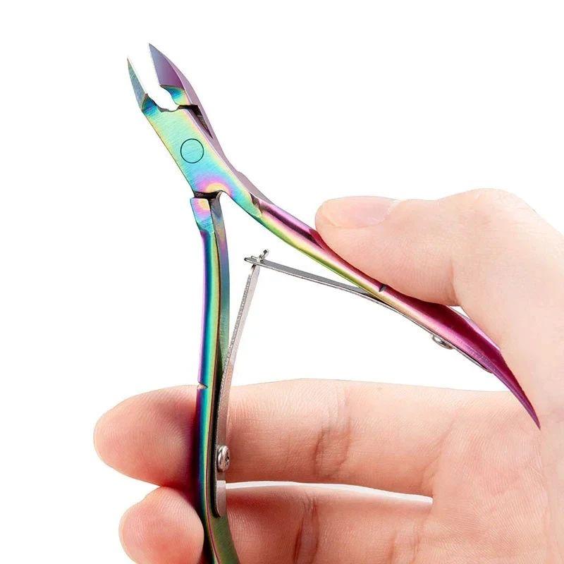 Tagliacuticole Professionale Pinzette Unghie Forbici Spingicuticole Manicure Pinza Pedicure Rimozione Pelle Morta Strumento per la Ricrescita delle Cuticole Unghie