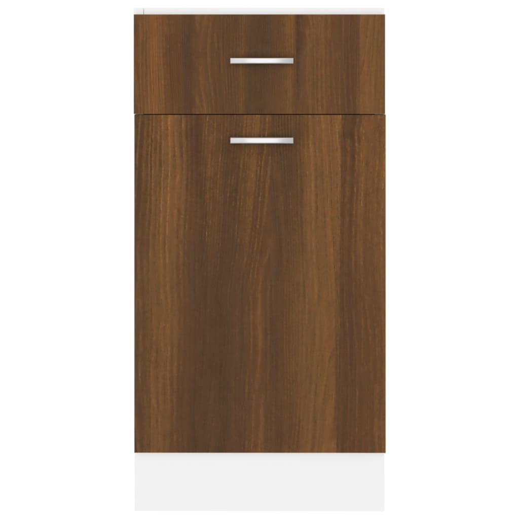 Vidaxl Base Cabinet With Drawer, Brown Oak, 40X46X81.5 Cm