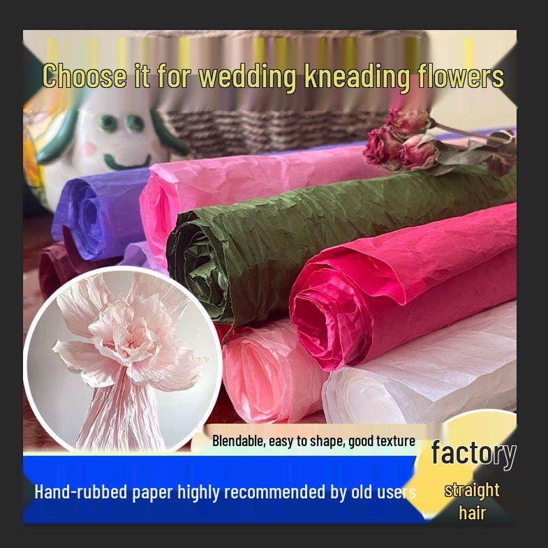 1.2m Wedding Hand-Rubbed Butterfly Pleated Crepe Paper Sheets for Floral Art