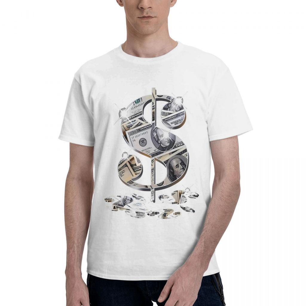 With Dollar Bill Print 100 Cotton Casual Breathable Confortable Summer Mens Designer Clothes Mens Wear