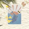 Sunset & Whale Beach Towel Patterned Sunscreen And Windproof Suitable For Swimming Pool Camping Travel Blanket