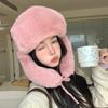 Japanese Autumn and Winter Hats for Women Large Head Circumference Small Headband  Fashionable and Versatile Lei Feng Hat Warm Plush Hat