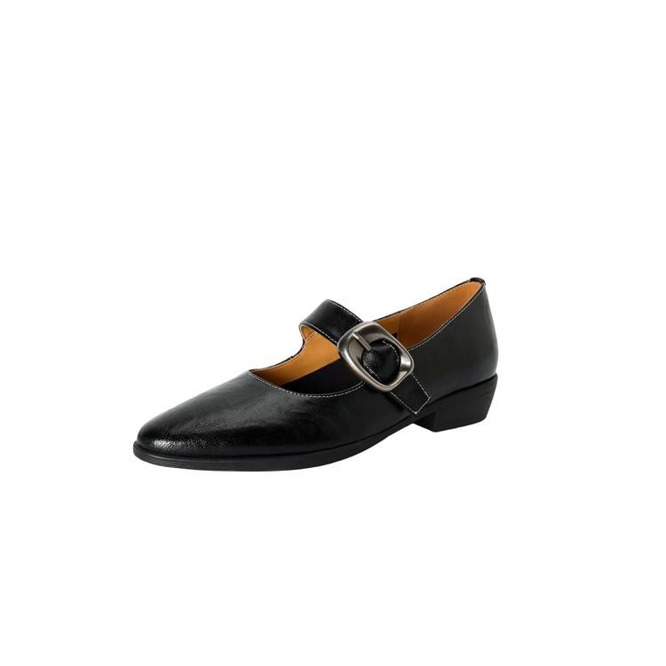Fashion New Spring/summer Split Leather Woman Shoes Round Toe Low Heel Women Pumps Shoes for Women Fashion Mary Jane Shoes Chunky Heels
