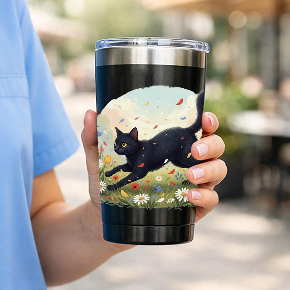 10Pcs PVC DIY Heat Transfer Paper for UV Sublimation Cup Cat Shape 240x110mm