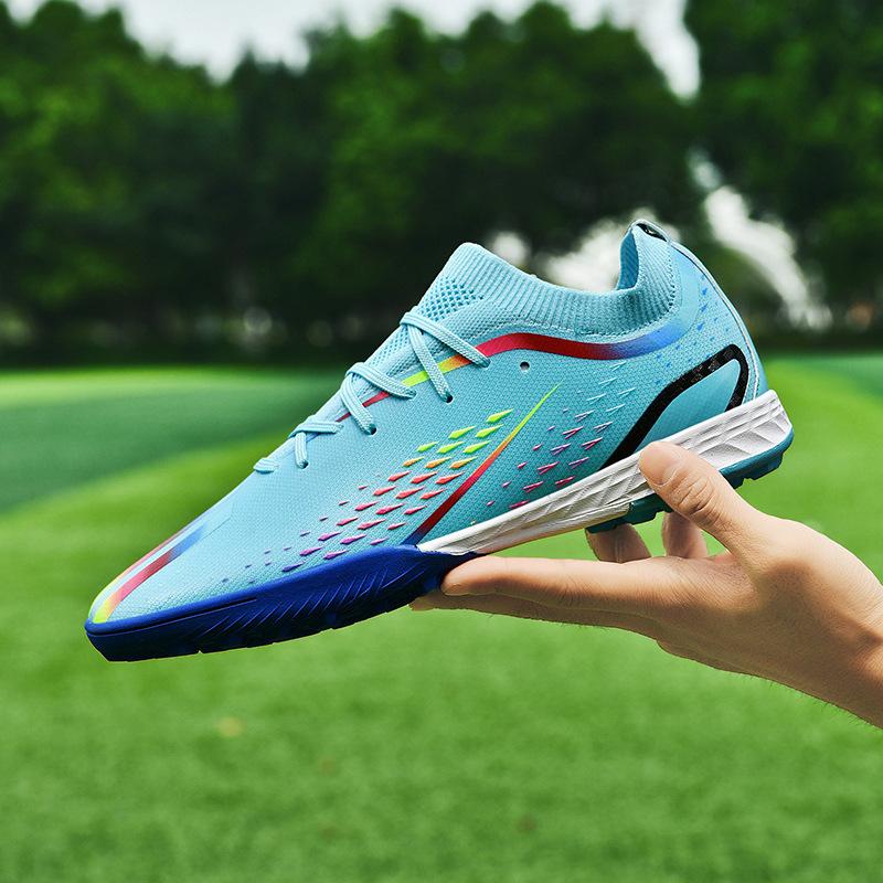 

Spot Macy 2025 fly-woven football shoes boys and teenagers AG spikes TF training shoes sports shoes 35