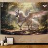 Cute Cool Horse Elements Peach Skin Tapestries 1pc Novelty Pattern Wall Hanging for Living Room Bedroom Dorm Office