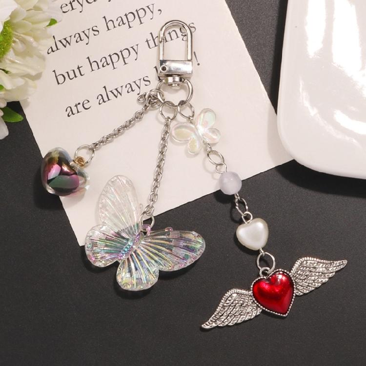 Versatile Phone Strap Angel Keychain Pendant Fashionable Heart Phone Lanyard