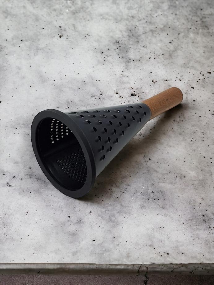Black Grater For Vegetables, Fruit, Cheese 3-Sided Steel Grater