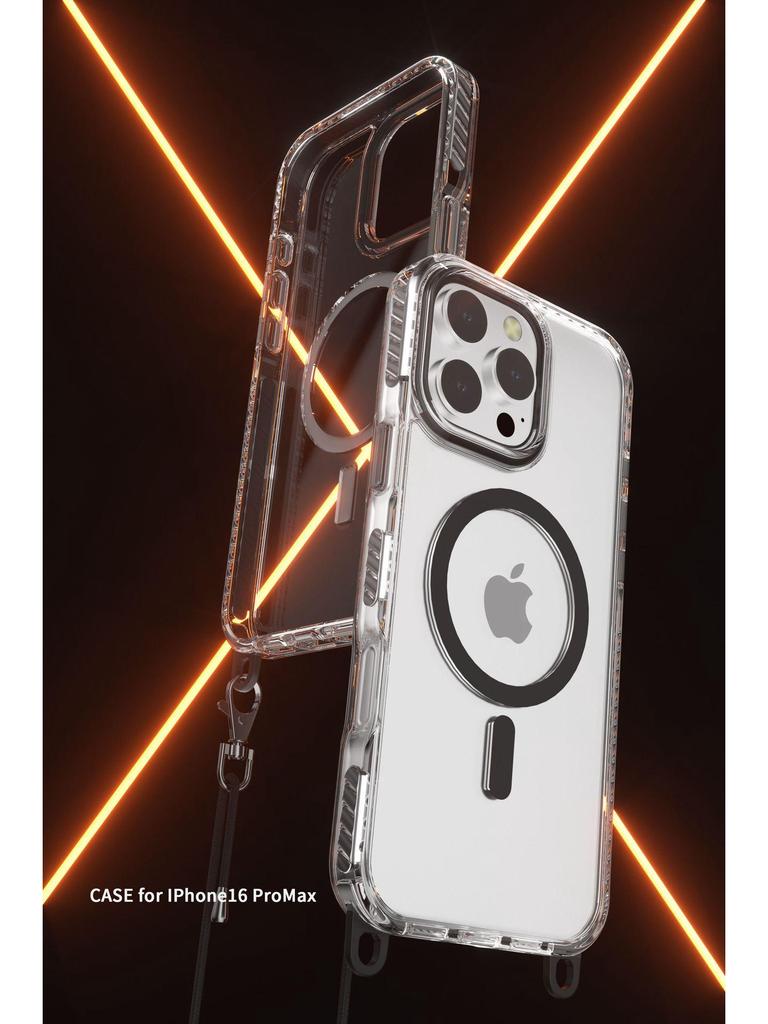 Durchsichtige magnetische Lanyard-Handyhülle für das iPhone 16 Pro