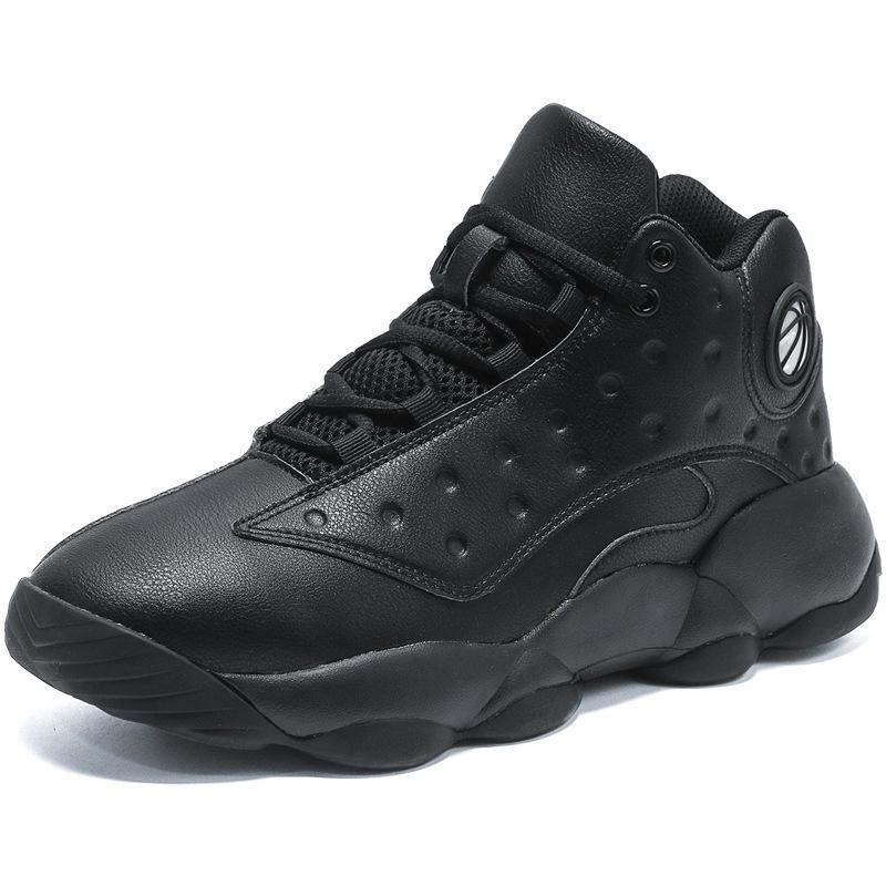 Men's Waterproof Leather High-Top Basketball Shoes, Sizes 45-48: Autumn/Winter Casual Sneakers