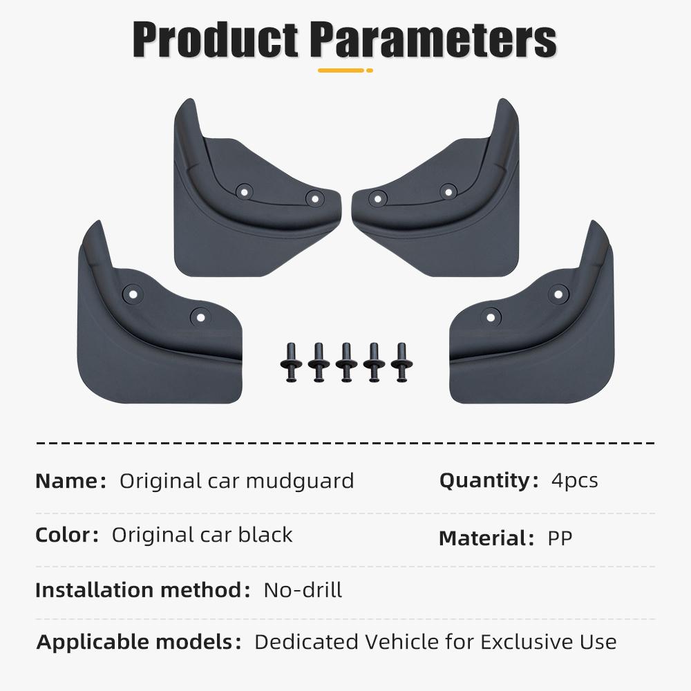 For Tesla Model Y 2025-2026 Car Wheel Mud Flaps Splash Guards MudFlaps Front Rear Fender TPE Mudguards Protector