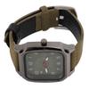 Men Watch PU Leather Strap Easy To Read Fashionable Look Casual Quartz Watch for Running Travel Hiking Party Green