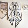 New Summer Small Long Striped Silk Scarf for Women with Versatile Extra Long Hair Strap Scarf Korean Diamond Strap Streamer