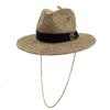 Kedja sommar halmhatt dam utomhus semester solskydd strand solhatt Panama halmhatt chapeau homme