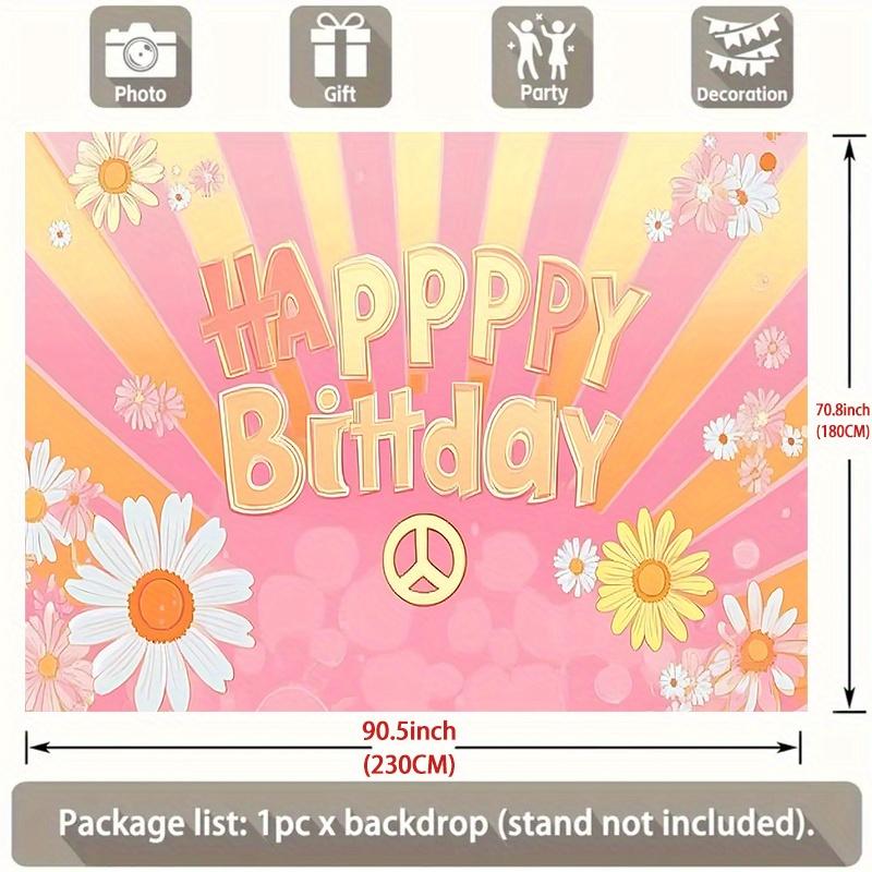 Party-Hintergrund Retro Hippie Bohemian Floral Retro Friedens-Hippie-Bohemian-Zeichen Designs Schlafsaal Fotoautomaten-Dekor Geburtstagsfeier-Dekor
