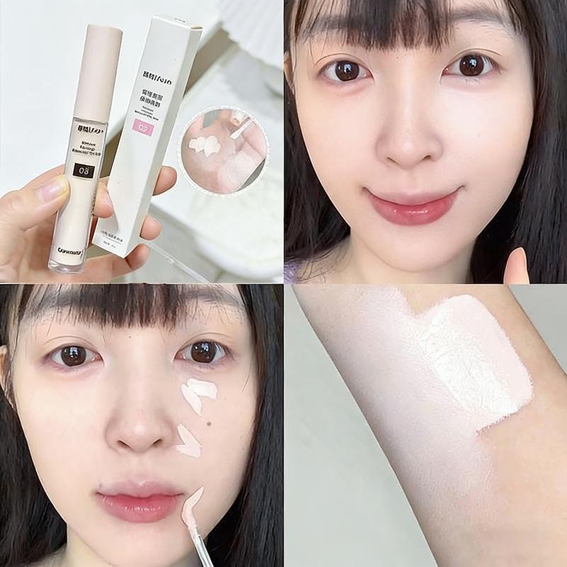 Natuurlijke Witte Verhelderende Concealer Vloeibaar Langhoudende Dekking voor Donkere Kringen & Vlekjes Lichtgewicht Hydraterende 3D Contour Make-up