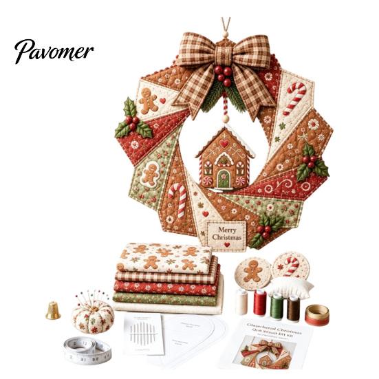 Dekorativer Stoffkranz Bausatz Weihnachten DIY-Set, Patchwork Anfängerfreundlich Handgemachtes Feiertagsbasteln Personalisiertes Türdekor Dekoration Set für