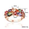 Colorful Zircon New Ring, Mona Lisa Temperament Colored Diamond Jewelry Ring, Japanese and Korean Colored Ring.