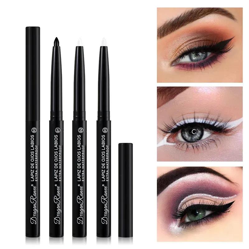 Wasserdichter matter/perlmuttartiger Eyeliner-Gelstift, glatt, weiß, schwarz, Eyeliner, liegender Seidenraupenstift, Creme-Make-up für die Augen