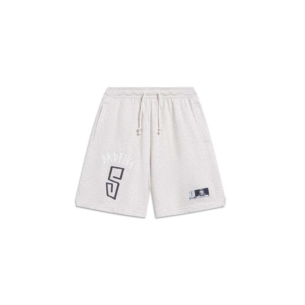 Li-Ning Anti-Five Series Sweat-Wicking Letter Logo Patch Drawstring Casual Shorts Men Bottoms Floral-Grey Tile-Grey AKST281-3