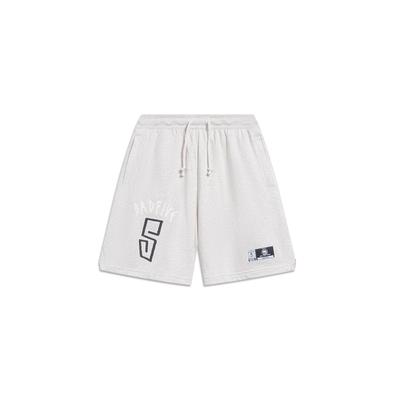 Anti-Five Series Sweat-Wicking Letter Logo Patch Drawstring Casual Shorts Men Bottoms Floral-Grey Tile-Grey AKST281-3