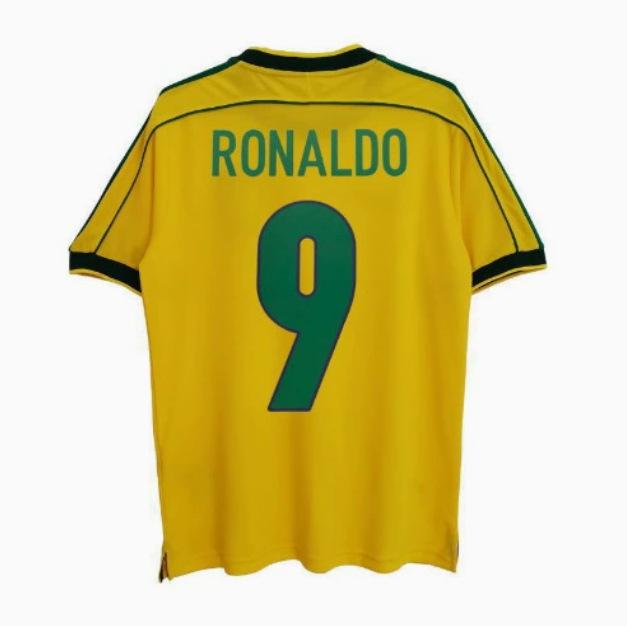 Camiseta de Fútbol Retro de Brasil del Mundial 2002: Carlos #6, Ronaldo #9, #11, y Ropa Ball.