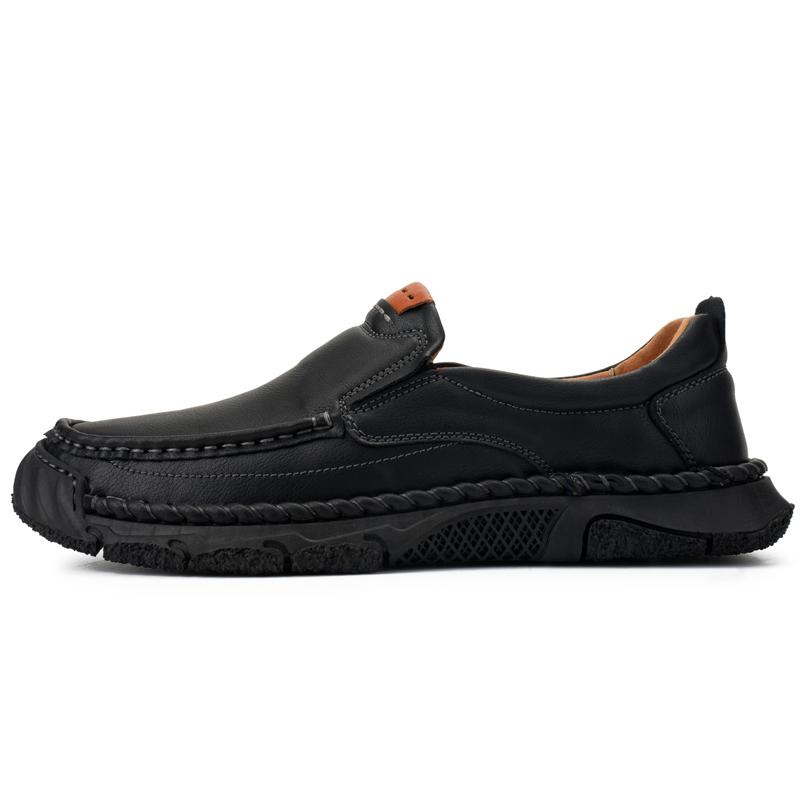 Men's Large Size Pure Handmade Sewing Casual Rubber Leather Shoes Soft Soles Wedding Shoes 38-48