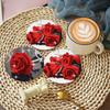 8 Pcs Diamond Painting Coasters Kits Red Rose Acrylic Full Drill Diamond Coaster Diamond Painting Crafts Coaster for Beginners