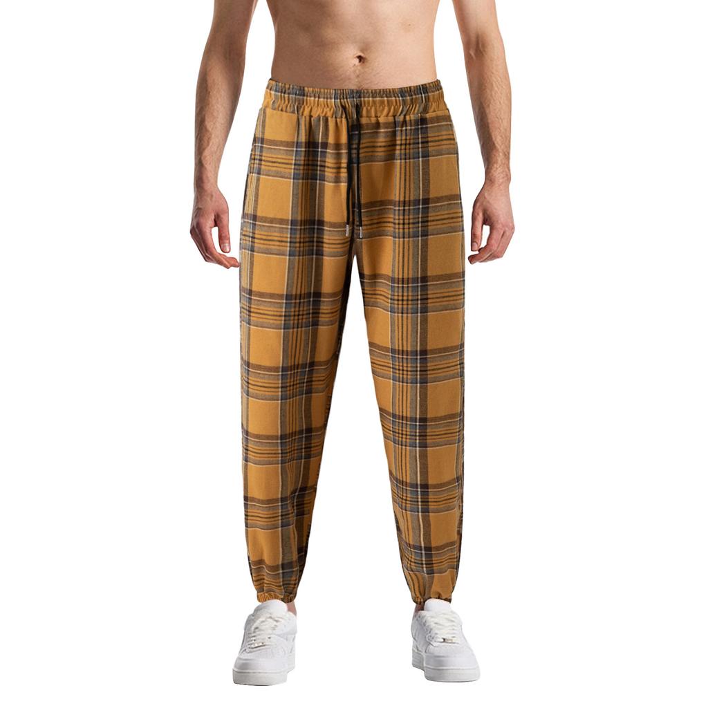 Pantaloni casual cu dungi în carouri pentru bărbați Pantaloni de pijama casual pentru bărbați