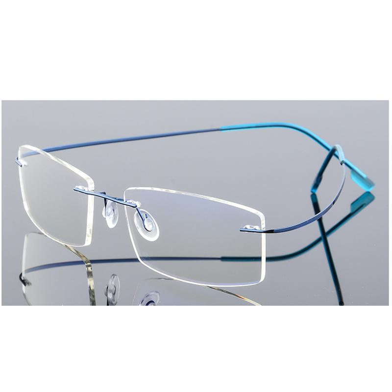 Ultra Hafif Kaplama Çerçevesiz Miyopi Gözlükleri -1,0 -1,5 -2,0 ila -5,0, Çerçevesiz Süper Hafif Paslanmaz Çelik Hipermetrop +1,0 +2,0 +4,0