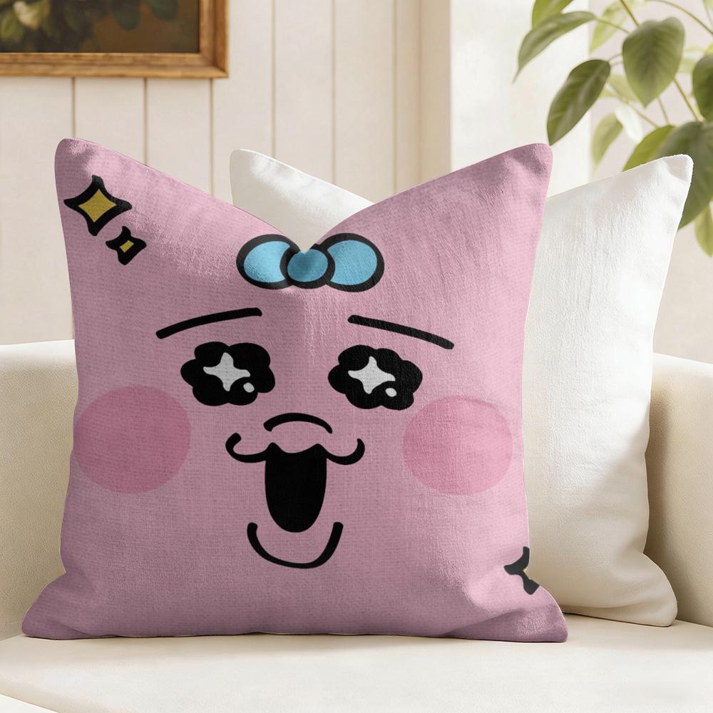 Kawaii OOpanchu Usagi Cushion Cover Eco Linen Pillow Case DoubleSided Print Breathable Durable Zipper Home Decor Gift
