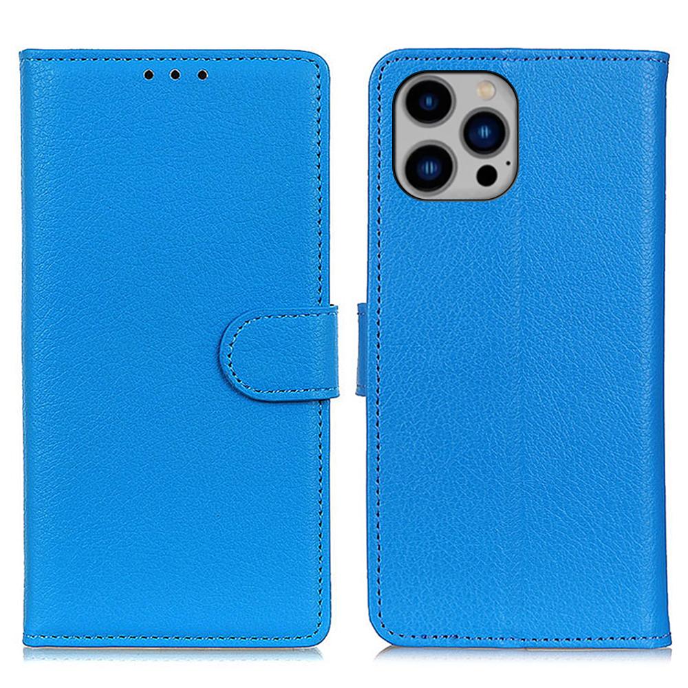 For iPhone 16 Pro Case PU Leather Litchi Texture Magnetic Flip Phone Cover