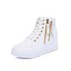 Fashion Comemore 2025 Spring New Inner Heightening Women's Platform Shoes Casual Shoes White High Top Sneakers Short Leather Ankle Boots