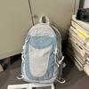 Contrast Color Stitching Backpack Unisex Lightweight Travel Backpack Student Schoolbag