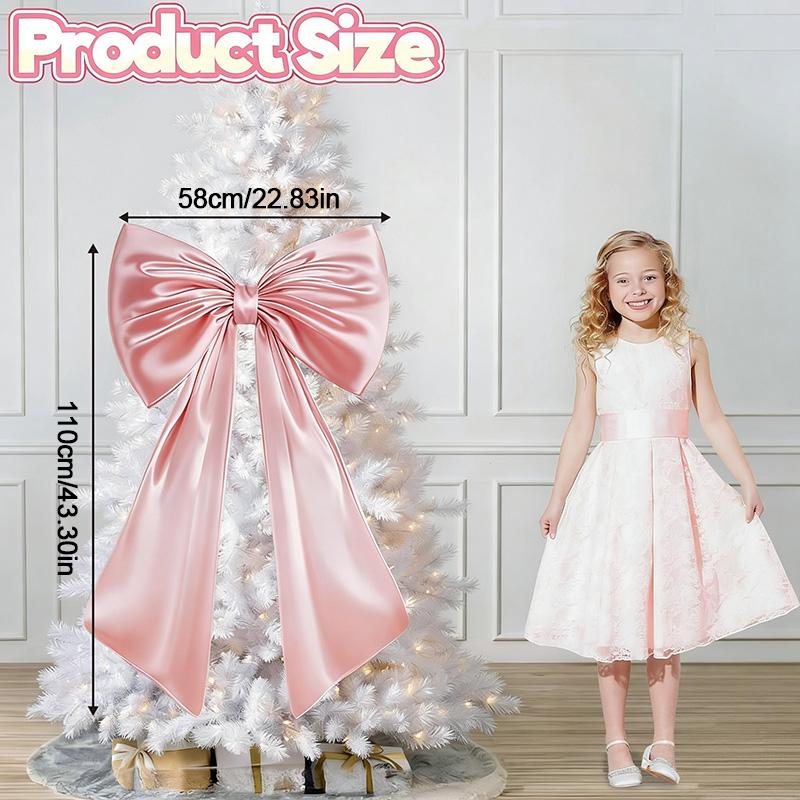 110CM Satin Big Bow for Backdrop Coquette Birthday Party Wedding Engagement Bachelorette Baby Shower Christmas Tree Topper Decor