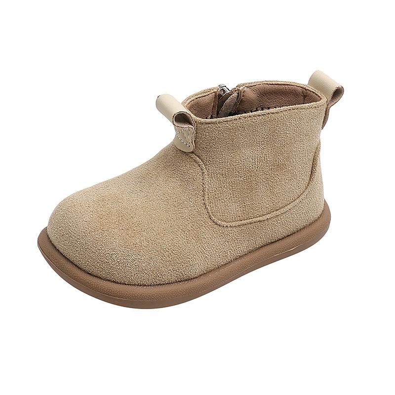 Autumn Winter Children's Causal Thermal Boots Warm Plush Girls Ankle Boots Versatile Zipper Kids Boys Cotton Boots