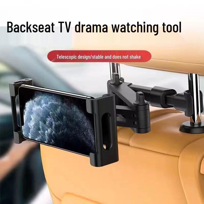 Car Seat Rotatable Phone & Tablet Holder - Foldable Rear Seat Bracket for Easy Viewing
